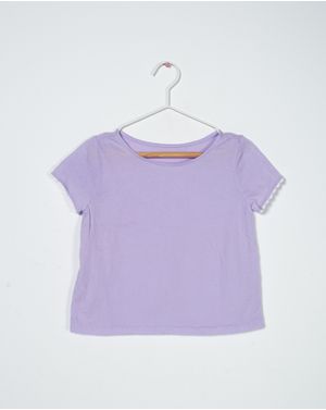 Tricou crop din bumbac cu maneca scurta pentru fete N231428001