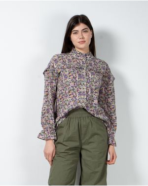 Bluza cu nasturi si imprimeu floral 23ITTH8012