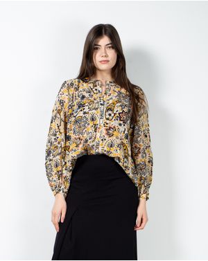 Bluza casual cu nasturi si imprimeu floral N231204002