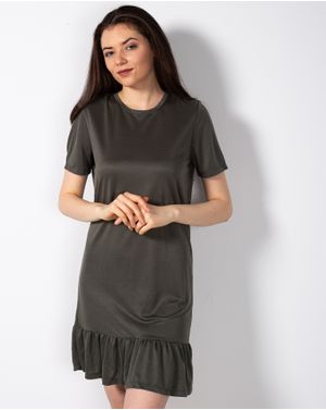 Rochie dreapta cu volan in partea de jos 23SPO10038