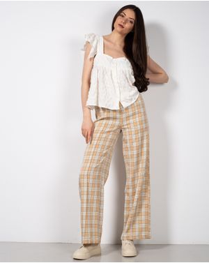 Pantaloni drepti cu buzunare si talie elastica  23ITTH9096