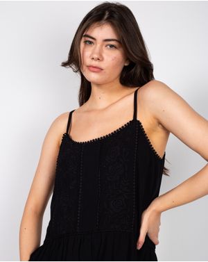 Rochie uni cu model brodat N240319001