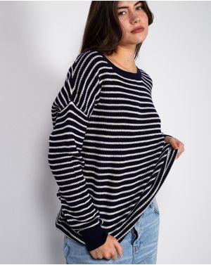 Pulover din bumbac cu dungi N240335003