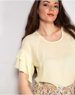 Bluza uni cu volane la maneci 24DAV08006