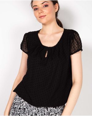 Bluza cu maneca scurta si elastic in partea de jos 24DAV08008