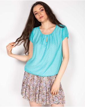 Bluza cu maneca scurta si elastic in partea de jos 24DAV08009