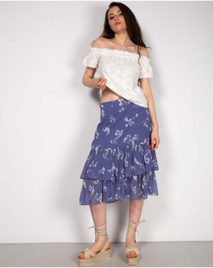 Fusta midi cu imprimeu  N240330001