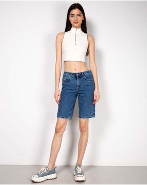 Pantaloni scurti din denim cu fermoar metalic 23ITTH9050