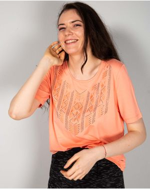 Tricou cu aplicatii si maneca scurta 23KOSF1118