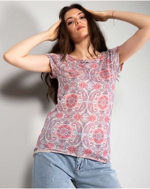 Tricou asimetric cu imprimeu N240302036