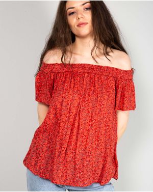 Bluza cu umerii goi si maneci scurte N240305023