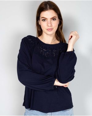 Bluza din bumbac cu model brodat N231011002