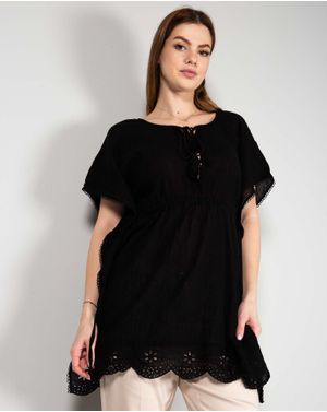 Bluza din bumbac cu broderie englezeasca N240305001