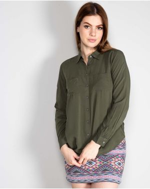 Camasa asimetrica cu buzunare la piept N240311004