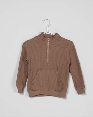 Bluza din bumbac cu fermoar partial pentru baieti 23SPO03070