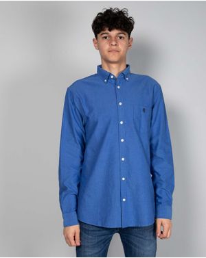 Camasa uni din bumbac cu maneca lunga 24OFF02005