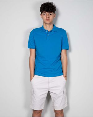 Tricou din bumbac cu nasturi la baza gatului 24OFF08010