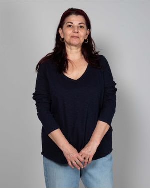 Bluza din bumbac cu decolteu si maneca lunga 24FRA06001