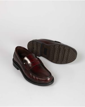 Pantofi din piele naturala lacuita pentru barbati 24EPY04005