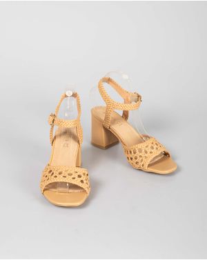 Sandale cu toc si barete impletite 24HAT18038