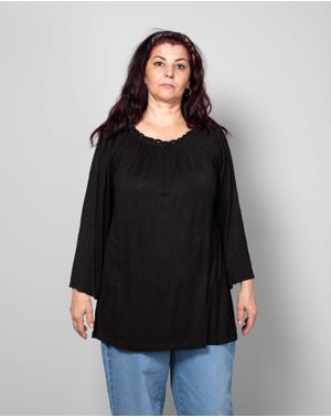 Bluza uni din bumbac cu maneci trei sferturi N240545001