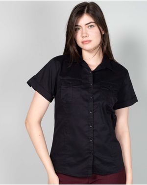 Camasa uni din bumbac cu maneca scurta 24CDE04003