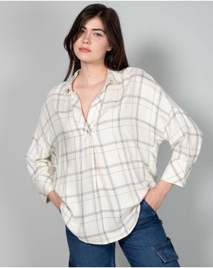 Bluza din bumbac cu decolteu 24KOS19010