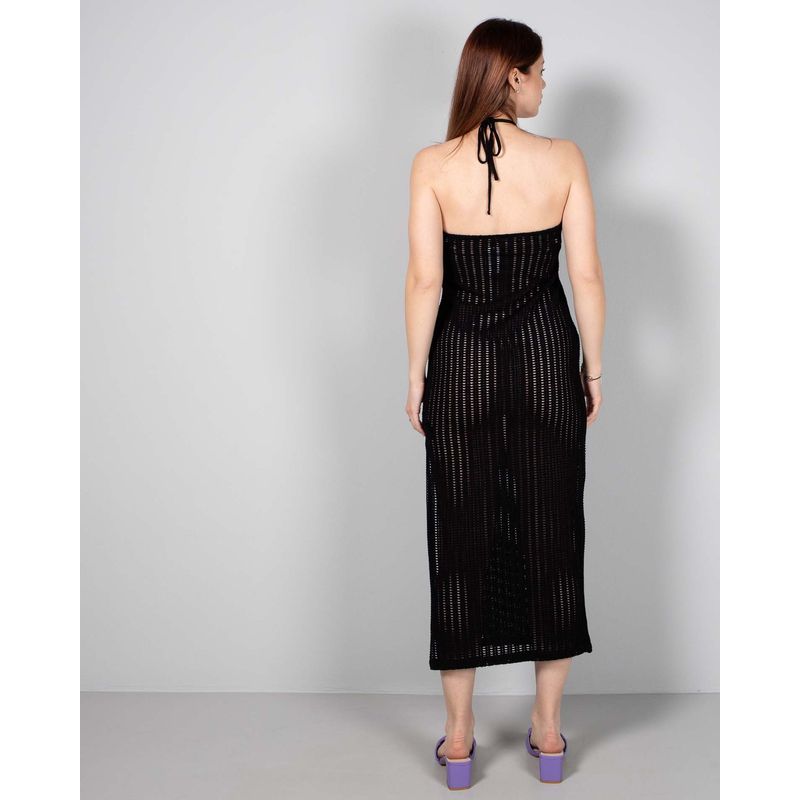 Rochie-midi-din-bumbac-tricotat-cu-model-perforat-24ALN04002