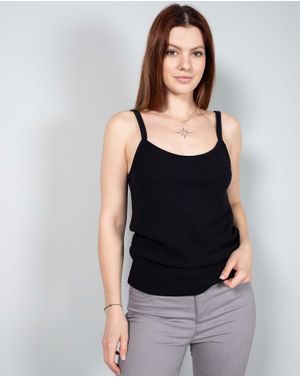 Top din bumbac striat cu bretele subtiri 24ALN05004