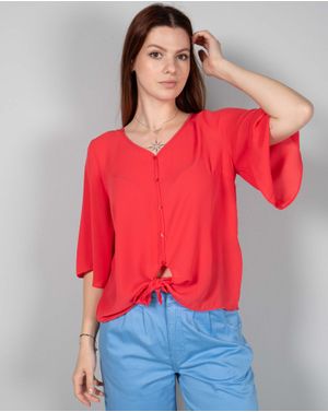 Bluza subtire cu nasturi si maneci largi 24ITT25014