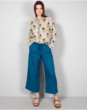 Pantaloni drepti din in cu buzunare 24LGD04006