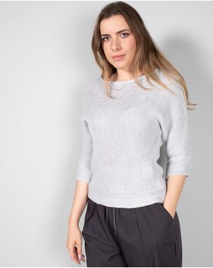 Pulover tricotat cu maneca trei sferturi 24ITT26002