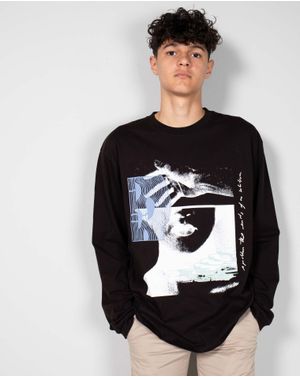 Bluza din bumbac cu imprimeu 24KOS05004