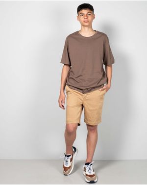 Pantaloni scurti din bumbac cu fermoar metalic 24KOS13001