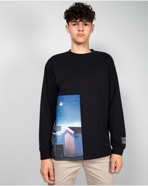 Bluza din bumbac cu maneca lunga si imprimeu 24KOS32041