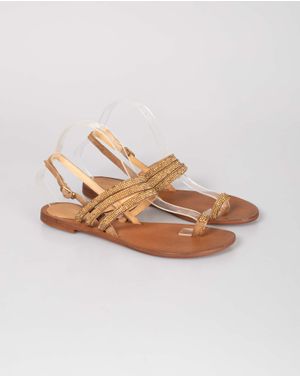 Sandale din piele naturala cu aplicatii pentru femei N231645002