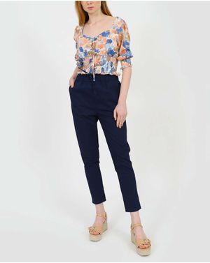 Bluza Doca cu imprimeu si maneci bufante