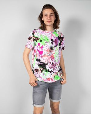 Tricou cu maneca scurta si imprimeu graffiti 24KOS03002