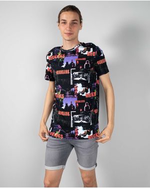 Tricou din bumbac cu imprimeu 24KOS03037