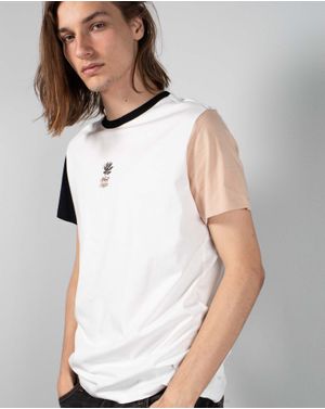 Tricou din bumbac cu maneci in contrast 24KOS03082