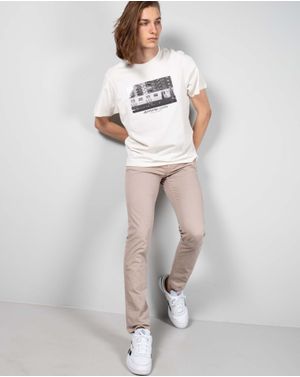 Tricou casual din bumbac cu imprimeu 24KOS32023