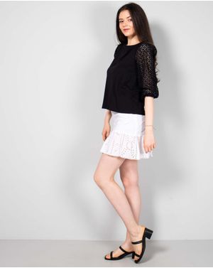 Fusta cu volane si broderie N231203004