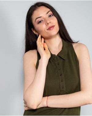 Bluza fara maneci cu guler ascutit N240157003