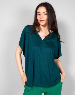 Tricou uni cu decolteu N240426007