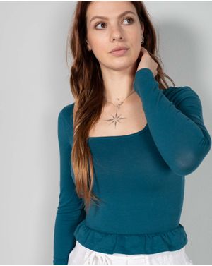 Bluza crop din bumbac cu maneca lunga 23MAY29030