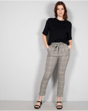 Pantaloni casual cu talie inalta si cordon in talie 23MAY29031