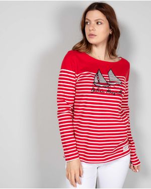 Bluza din bumbac cu dungi N231687001