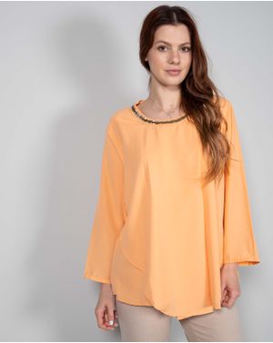 Bluza asimetrica cu paiete la baza gatului N2316A8002