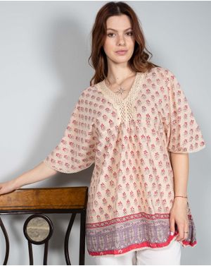 Bluza din bumbac cu maneci largi N240127005