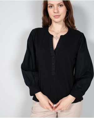 Bluza din bumbac cu maneci bufante N240157002